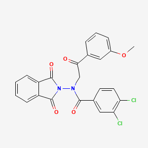 molecular formula C24H16Cl2N2O5 B5063790 3,4-dichloro-N-(1,3-dioxo-1,3-dihydro-2H-isoindol-2-yl)-N-[2-(3-methoxyphenyl)-2-oxoethyl]benzamide 