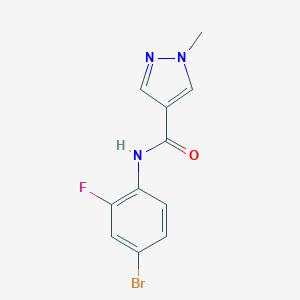 molecular formula C11H9BrFN3O B506380 N-(4-bromo-2-fluorophenyl)-1-methyl-1H-pyrazole-4-carboxamide 