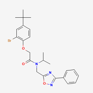 molecular formula C24H28BrN3O3 B5063816 2-(2-bromo-4-tert-butylphenoxy)-N-isopropyl-N-[(3-phenyl-1,2,4-oxadiazol-5-yl)methyl]acetamide 