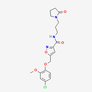 molecular formula C19H22ClN3O5 B5063822 5-[(4-chloro-2-methoxyphenoxy)methyl]-N-[3-(2-oxo-1-pyrrolidinyl)propyl]-3-isoxazolecarboxamide 
