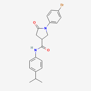 molecular formula C20H21BrN2O2 B5063830 1-(4-bromophenyl)-N-(4-isopropylphenyl)-5-oxo-3-pyrrolidinecarboxamide 