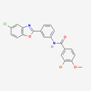 molecular formula C21H14BrClN2O3 B5063845 3-bromo-N-[3-(5-chloro-1,3-benzoxazol-2-yl)phenyl]-4-methoxybenzamide 