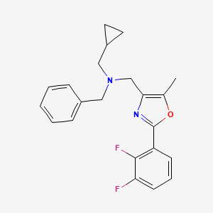 molecular formula C22H22F2N2O B5063846 N-benzyl-1-cyclopropyl-N-{[2-(2,3-difluorophenyl)-5-methyl-1,3-oxazol-4-yl]methyl}methanamine 