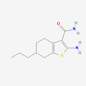 molecular formula C12H18N2OS B506385 2-Amino-6-propyl-4,5,6,7-tetrahydro-1-benzothiophene-3-carboxamide CAS No. 350996-93-9