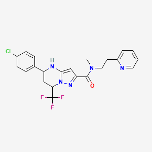 molecular formula C22H21ClF3N5O B5063859 5-(4-chlorophenyl)-N-methyl-N-[2-(2-pyridinyl)ethyl]-7-(trifluoromethyl)-4,5,6,7-tetrahydropyrazolo[1,5-a]pyrimidine-2-carboxamide 