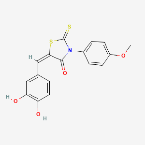 molecular formula C17H13NO4S2 B5063878 5-(3,4-dihydroxybenzylidene)-3-(4-methoxyphenyl)-2-thioxo-1,3-thiazolidin-4-one 