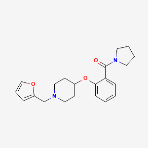 molecular formula C21H26N2O3 B5063882 1-(2-furylmethyl)-4-[2-(1-pyrrolidinylcarbonyl)phenoxy]piperidine 