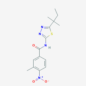 molecular formula C15H18N4O3S B506389 3-methyl-N-[5-(2-methylbutan-2-yl)-1,3,4-thiadiazol-2-yl]-4-nitrobenzamide 