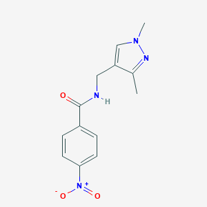 molecular formula C13H14N4O3 B506390 N-[(1,3-dimethyl-1H-pyrazol-4-yl)methyl]-4-nitrobenzamide 