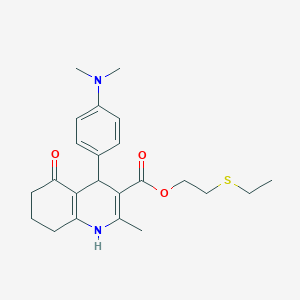 molecular formula C23H30N2O3S B5063917 2-(ethylthio)ethyl 4-[4-(dimethylamino)phenyl]-2-methyl-5-oxo-1,4,5,6,7,8-hexahydro-3-quinolinecarboxylate 