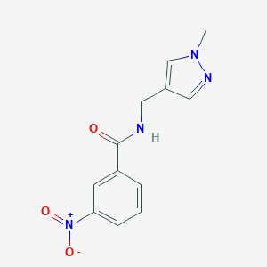 molecular formula C12H12N4O3 B506393 3-nitro-N-[(1-methyl-1H-pyrazol-4-yl)methyl]benzamide 