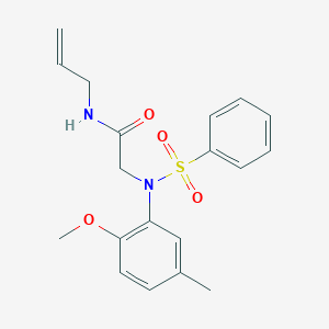 molecular formula C19H22N2O4S B5063943 N~1~-allyl-N~2~-(2-methoxy-5-methylphenyl)-N~2~-(phenylsulfonyl)glycinamide 