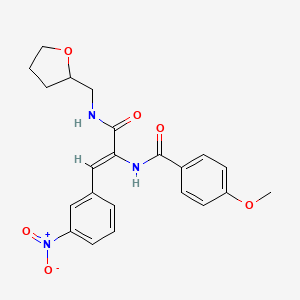 molecular formula C22H23N3O6 B5063946 4-methoxy-N-(2-(3-nitrophenyl)-1-{[(tetrahydro-2-furanylmethyl)amino]carbonyl}vinyl)benzamide 