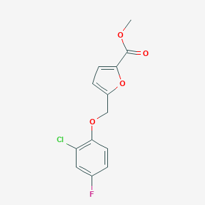 molecular formula C13H10ClFO4 B506395 Methyl 5-[(2-chloro-4-fluorophenoxy)methyl]-2-furoate 