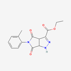 ethyl 5-(2-methylphenyl)-4,6-dioxo-1,3a,4,5,6,6a-hexahydropyrrolo[3,4-c]pyrazole-3-carboxylate