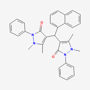 molecular formula C33H30N4O2 B5063984 4,4'-(1-naphthylmethylene)bis(1,5-dimethyl-2-phenyl-1,2-dihydro-3H-pyrazol-3-one) 