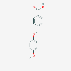 molecular formula C16H16O4 B506400 4-[(4-Ethoxyphenoxy)methyl]benzoic acid CAS No. 438464-97-2