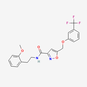 molecular formula C21H19F3N2O4 B5064005 N-[2-(2-methoxyphenyl)ethyl]-5-{[3-(trifluoromethyl)phenoxy]methyl}-3-isoxazolecarboxamide 