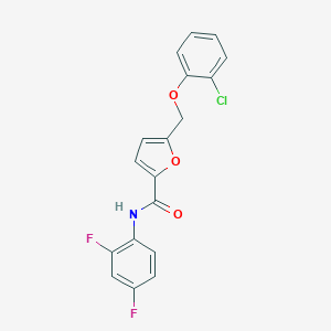 molecular formula C18H12ClF2NO3 B506401 5-[(2-chlorophenoxy)methyl]-N-(2,4-difluorophenyl)furan-2-carboxamide 