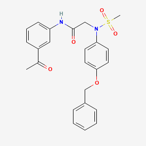 molecular formula C24H24N2O5S B5064031 N~1~-(3-acetylphenyl)-N~2~-[4-(benzyloxy)phenyl]-N~2~-(methylsulfonyl)glycinamide 