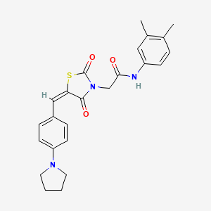 N-(3,4-dimethylphenyl)-2-{2,4-dioxo-5-[4-(1-pyrrolidinyl)benzylidene]-1,3-thiazolidin-3-yl}acetamide
