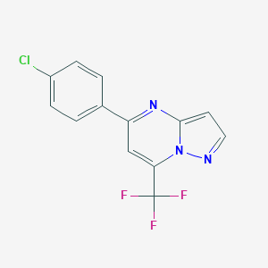 molecular formula C13H7ClF3N3 B506404 5-(4-Chlorophenyl)-7-(trifluoromethyl)pyrazolo[1,5-a]pyrimidine 