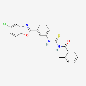 molecular formula C22H16ClN3O2S B5064048 N-({[3-(5-chloro-1,3-benzoxazol-2-yl)phenyl]amino}carbonothioyl)-2-methylbenzamide 