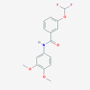 molecular formula C16H15F2NO4 B506405 3-(difluoromethoxy)-N-(3,4-dimethoxyphenyl)benzamide 