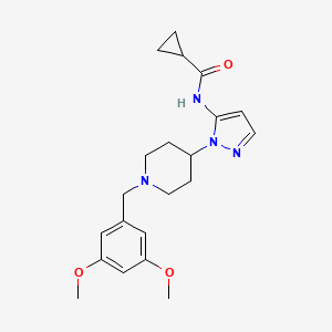 molecular formula C21H28N4O3 B5064080 N-{1-[1-(3,5-dimethoxybenzyl)-4-piperidinyl]-1H-pyrazol-5-yl}cyclopropanecarboxamide 