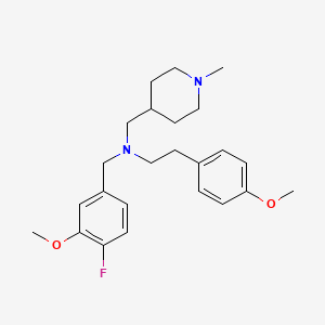 molecular formula C24H33FN2O2 B5064089 (4-fluoro-3-methoxybenzyl)[2-(4-methoxyphenyl)ethyl][(1-methyl-4-piperidinyl)methyl]amine 