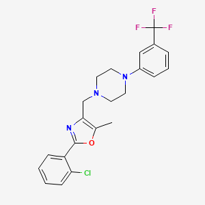 molecular formula C22H21ClF3N3O B5064093 1-{[2-(2-chlorophenyl)-5-methyl-1,3-oxazol-4-yl]methyl}-4-[3-(trifluoromethyl)phenyl]piperazine 