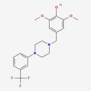 molecular formula C20H23F3N2O3 B5064104 2,6-dimethoxy-4-({4-[3-(trifluoromethyl)phenyl]-1-piperazinyl}methyl)phenol 