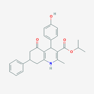 molecular formula C26H27NO4 B5064109 isopropyl 4-(4-hydroxyphenyl)-2-methyl-5-oxo-7-phenyl-1,4,5,6,7,8-hexahydro-3-quinolinecarboxylate 