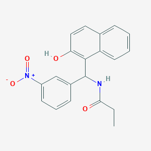 molecular formula C20H18N2O4 B5064113 N-[(2-hydroxy-1-naphthyl)(3-nitrophenyl)methyl]propanamide 