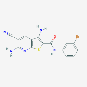 molecular formula C15H10BrN5OS B506412 3,6-diamino-N-(3-bromophenyl)-5-cyanothieno[2,3-b]pyridine-2-carboxamide 