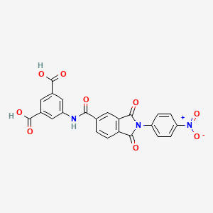 molecular formula C23H13N3O9 B5064126 5-({[2-(4-nitrophenyl)-1,3-dioxo-2,3-dihydro-1H-isoindol-5-yl]carbonyl}amino)isophthalic acid 