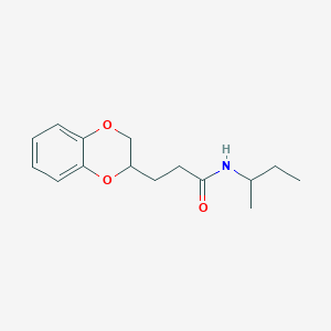 molecular formula C15H21NO3 B506413 N-(sec-butyl)-3-(2,3-dihydro-1,4-benzodioxin-2-yl)propanamide CAS No. 723747-06-6