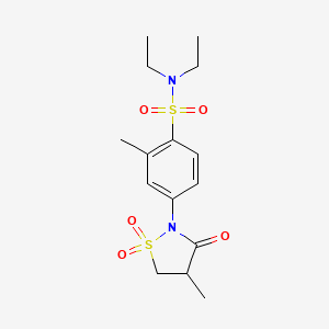 molecular formula C15H22N2O5S2 B5064134 N,N-diethyl-2-methyl-4-(4-methyl-1,1-dioxido-3-oxo-2-isothiazolidinyl)benzenesulfonamide 