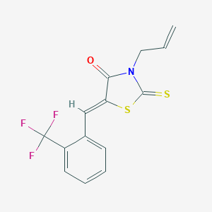 molecular formula C14H10F3NOS2 B506414 3-Allyl-2-thioxo-5-[2-(trifluoromethyl)benzylidene]-1,3-thiazolidin-4-one 