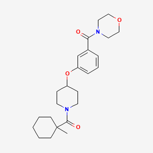 molecular formula C24H34N2O4 B5064150 4-[3-({1-[(1-methylcyclohexyl)carbonyl]-4-piperidinyl}oxy)benzoyl]morpholine 