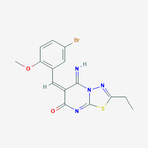 6-(5-bromo-2-methoxybenzylidene)-2-ethyl-5-imino-5,6-dihydro-7H-[1,3,4]thiadiazolo[3,2-a]pyrimidin-7-one