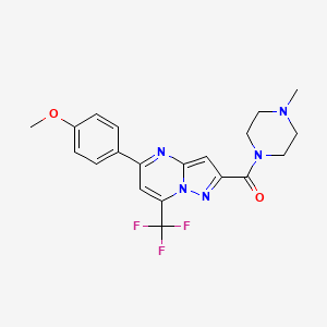 molecular formula C20H20F3N5O2 B5064161 5-(4-methoxyphenyl)-2-[(4-methyl-1-piperazinyl)carbonyl]-7-(trifluoromethyl)pyrazolo[1,5-a]pyrimidine 