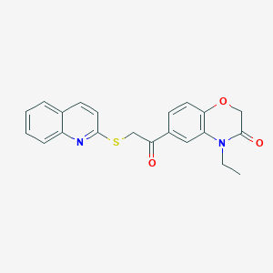 molecular formula C21H18N2O3S B5064168 4-ethyl-6-[(2-quinolinylthio)acetyl]-2H-1,4-benzoxazin-3(4H)-one 