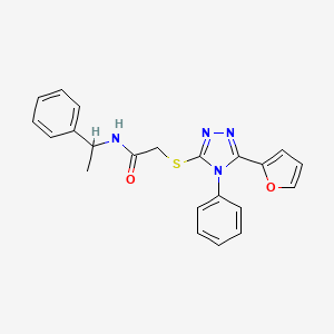 2-{[5-(2-furyl)-4-phenyl-4H-1,2,4-triazol-3-yl]thio}-N-(1-phenylethyl)acetamide