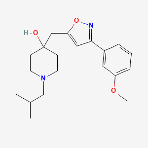 molecular formula C20H28N2O3 B5064197 1-isobutyl-4-{[3-(3-methoxyphenyl)-5-isoxazolyl]methyl}-4-piperidinol 