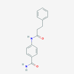 molecular formula C16H16N2O2 B506421 4-[(3-Phenylpropanoyl)amino]benzamide CAS No. 314767-25-4