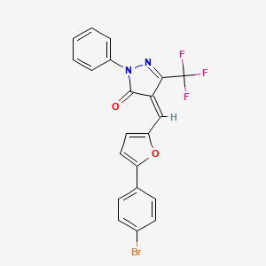 molecular formula C21H12BrF3N2O2 B5064213 4-{[5-(4-bromophenyl)-2-furyl]methylene}-2-phenyl-5-(trifluoromethyl)-2,4-dihydro-3H-pyrazol-3-one 