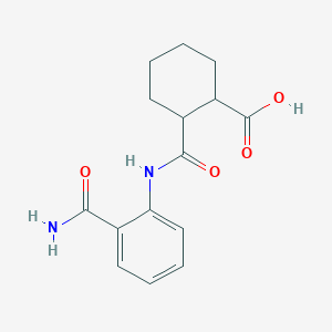 molecular formula C15H18N2O4 B506422 2-{[2-(Aminocarbonyl)anilino]carbonyl}cyclohexanecarboxylic acid 