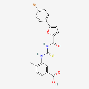 3-[({[5-(4-bromophenyl)-2-furoyl]amino}carbonothioyl)amino]-4-methylbenzoic acid