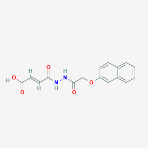 molecular formula C16H14N2O5 B506424 4-{2-[(2-Naphthyloxy)acetyl]hydrazino}-4-oxo-2-butenoic acid 